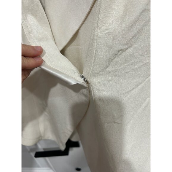 Vintage En Francais by Huey Waltzer White Satin Shawl Collar Halter Vest SZ 6 - Picture 5 of 9